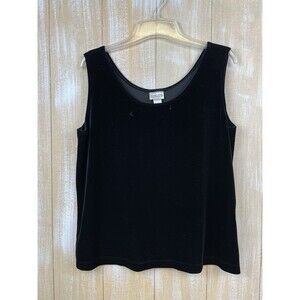 Chico’s Size 3 (XL) Black Velvet  Velour Tank Top